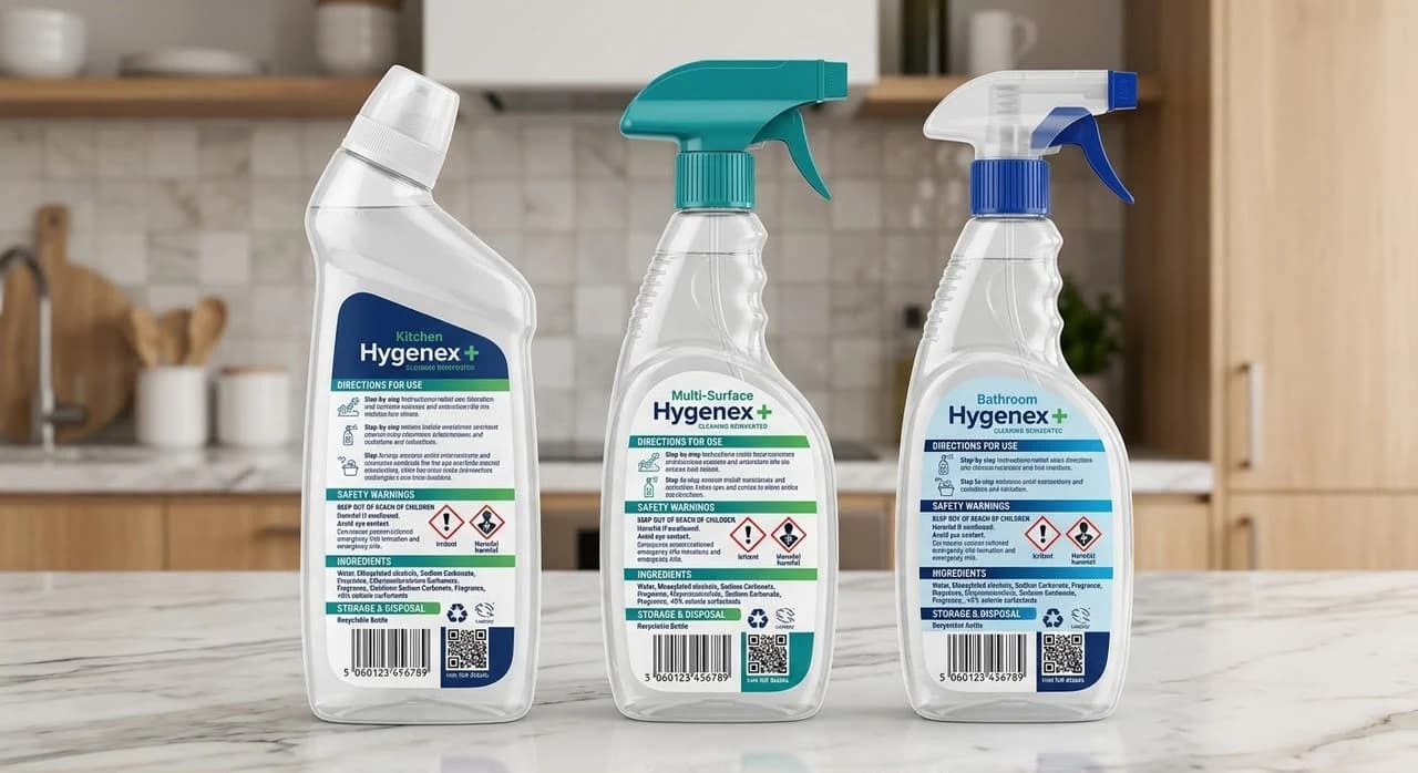HygeneX Plus kitchen, multi-surface and bathroom cleaning products