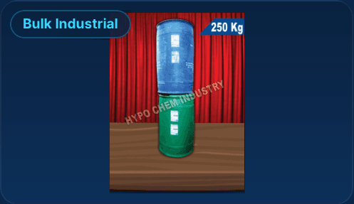 Two-hundred-and-fifty kilogram Sodium Hypochlorite bulk barrel